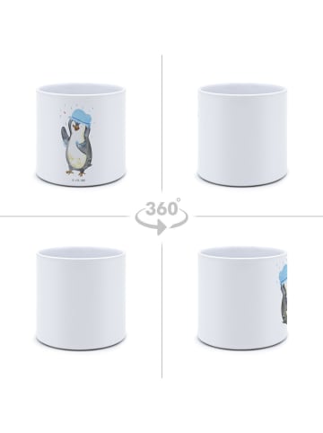 Mr. & Mrs. Panda Pflanzkübel Pinguin Duschen ohne Spruch in Weiß