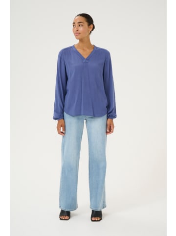 Kaffe Langarm-Bluse KAanni in Blue Indigo