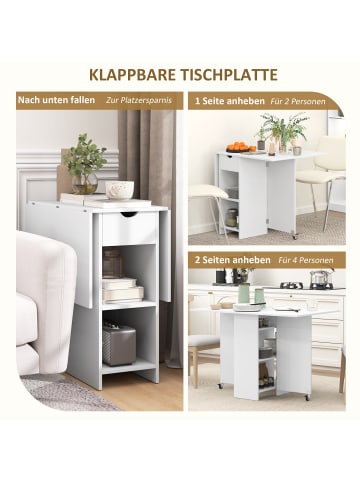 HOMCOM Esstisch-114,5L x 70B x 75H cm-Weiß