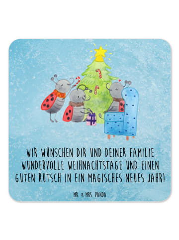 Mr. & Mrs. Panda Glasuntersetzer Weihnachten Smörle mit Spruch in Eisblau