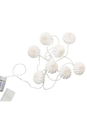 Butlers LED-Lampions 8 Lichter mit USB-Batteriefach HANAMI in Weiß