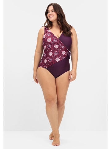 sheego by Joe Browns Badeanzug in beere-gemustert