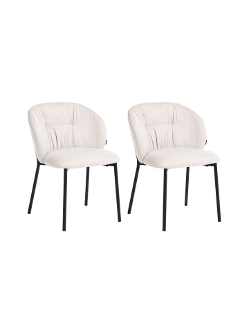 Beliani 2er-Set Esszimmerstuhl MESA in Beige/Schwarz