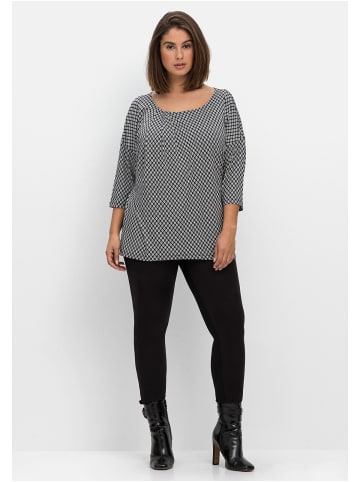 sheego Shirt in schwarz-weiß