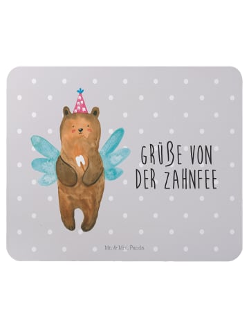 Mr. & Mrs. Panda Mauspad Bär Zahnfee mit Spruch in Grau Pastell
