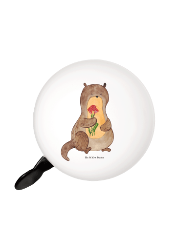Mr. & Mrs. Panda Fahrradklingel Otter Blumenstrauß ohne Spruch in Weiß