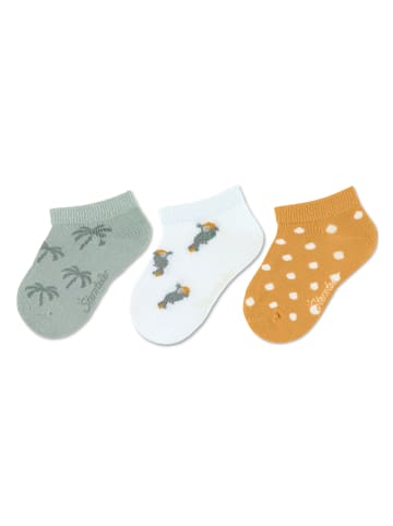 Sterntaler Sneaker-Socken Palmen, 3er-Pack in mittelgrün