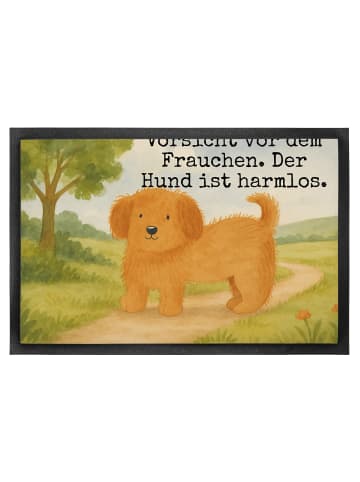 Mr. & Mrs. Panda Fußmatte Hund Flauschig Design mit Spruch in Weiß
