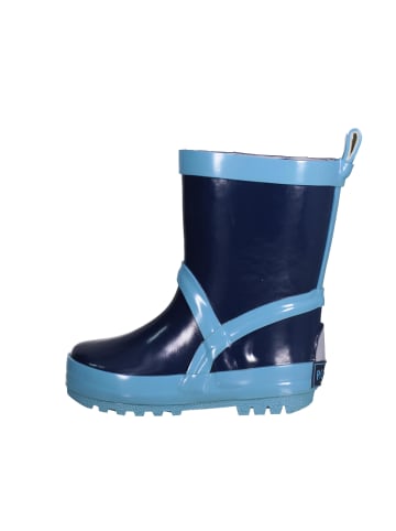 Playshoes Gummistiefel uni in Marine/Hellblau