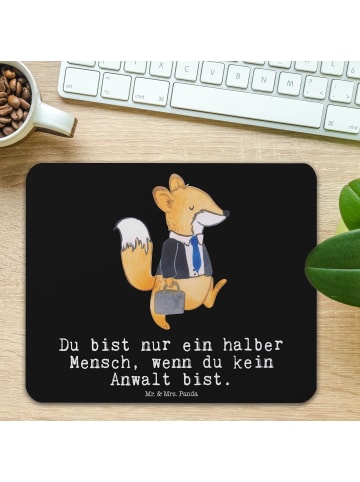 Mr. & Mrs. Panda Mauspad Anwalt Herz mit Spruch in Schwarz