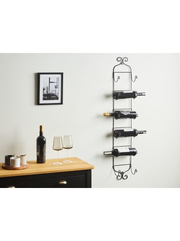 Beliani Weinständer HYDROGEN in Schwarz - (W) 18 x (H) 110 x (L) 8 cm
