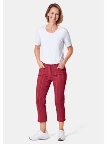 GOLDNER Verkürzte Strukturhose in elastischer Ware in rot