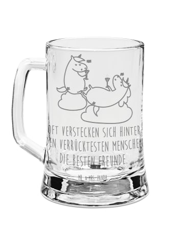 Mr. & Mrs. Panda Gravur Bierkrug Einhorn Sekt mit Spruch in Transparent