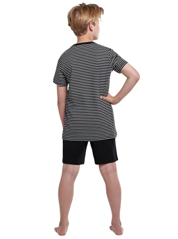 Schiesser Kurzer Schlafanzug Basic Kids in Schwarz