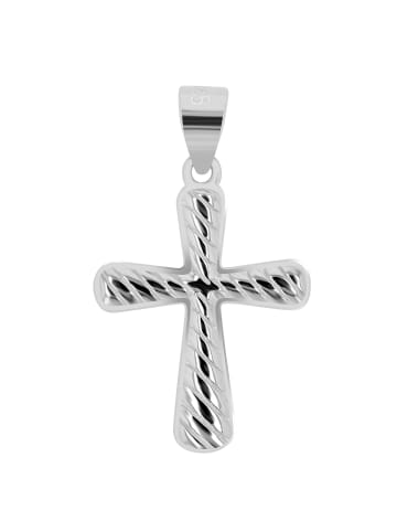 Adeliás Damen Anhänger Kreuz aus 925 Silber in silber