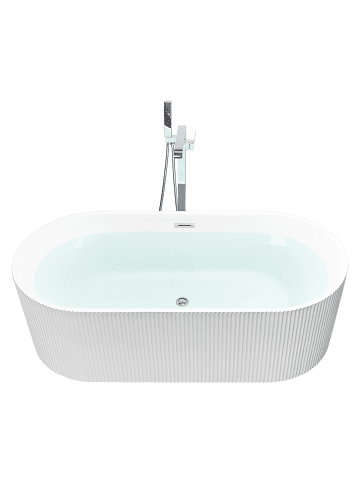 Beliani Freistehende Badewannen GOCTA in Weiß - (W) 80 x (H) 58 x (L) 170 cm