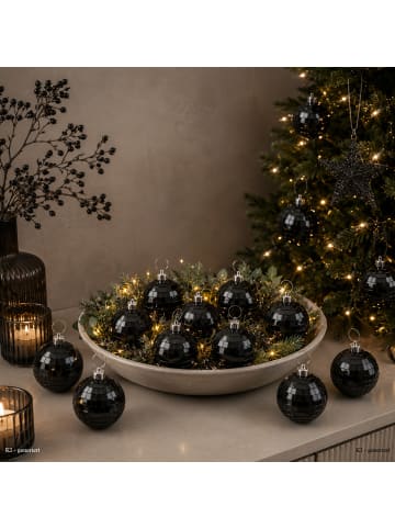 MARELIDA Weihnachtsbaumschmuck Discokugel Spiegelkugel Baumkugel D: 5cm in schwarz