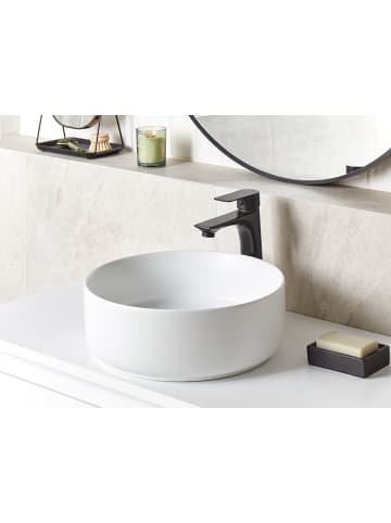 Beliani Waschbecken CALIG in Weiß - (W) 36 x (H) 12 x (L) 36 cm