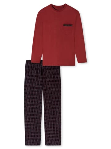 Schiesser Schlafanzug Comfort Nightwear in Dunkelrot