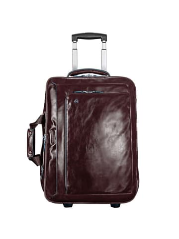 Piquadro Blue Square 2-Rollen Businesstrolley Leder 51 cm Laptopfach in mahagonibraun