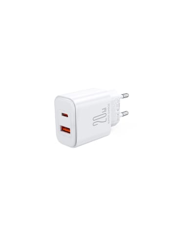 COFI 1453 EU Joyroom JR-TCF05 20W USB-A USB-C-Ladegerät + USB-C-Kabel in Weiß