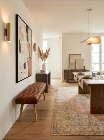 KADIMA DESIGN Sitzbank | Echtleder/Holz, 115x53x38cm, Flur, Design