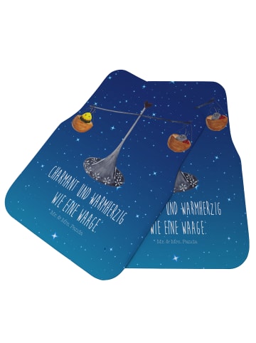 Mr. & Mrs. Panda Automatte Sternzeichen Waage mit Spruch in Sternenhimmel Blau