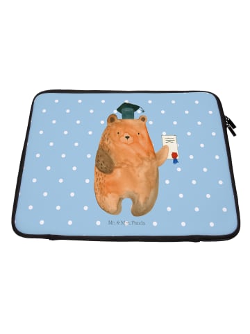 Mr. & Mrs. Panda Laptop Tasche Bär Prüfung ohne Spruch in Blau Pastell