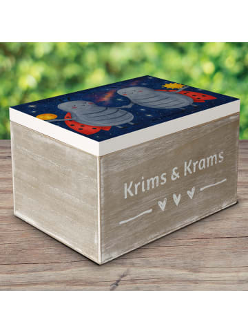 Mr. & Mrs. Panda Holzkiste Sternzeichen Zwilling Design ohne Spruch in Weiß