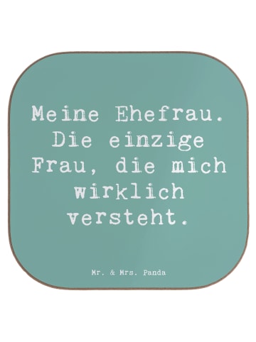 Mr. & Mrs. Panda Glasuntersetzer Spruch Ehefrau Verständnis mit ... in Meeresbrise