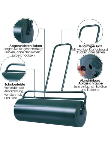 COSTWAY Rasenwalze 63L in Grün