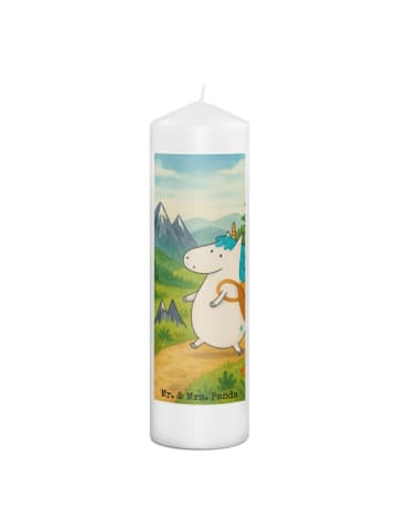 Mr. & Mrs. Panda Kerze Einhorn Bergsteiger Design ohne Spruch in Weiß