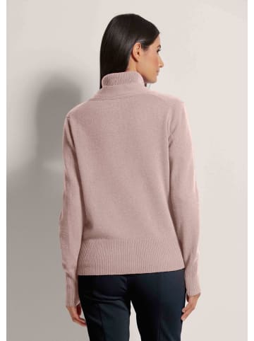 MADELEINE Kaschmir-Strickjacke mit tiefem V-Ausschnitt und Bindeband in dunkelpuder