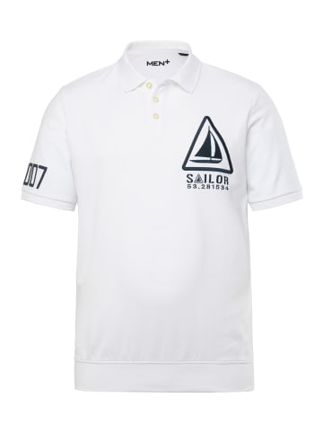 Men Plus Poloshirt in schneeweiß
