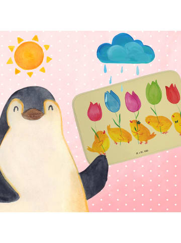 Mr. & Mrs. Panda Badezimmerteppich Küken Parade ohne Spruch in Gelb Pastell