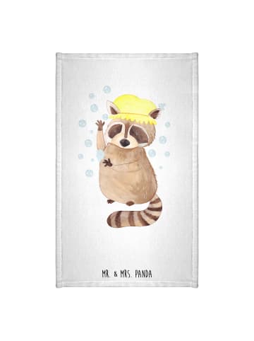 Mr. & Mrs. Panda Gästehandtuch Waschbär ohne Spruch in Weiß