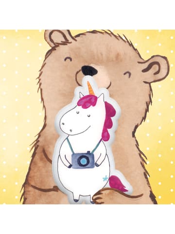 Mr. & Mrs. Panda Kuschelkissen Einhorn Fotograf ohne Spruch in Weiß