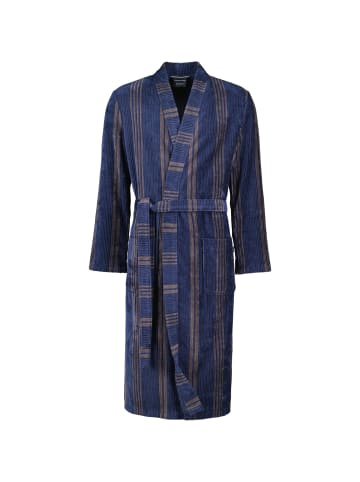 Cawö Cawö Bademäntel Herren Kimono Struktur 2508 blau - 13 in blau - 13