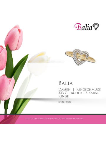 BALIA 333 Gelbgold - 8 Karat Damen Ringe Herz gold Fingerring 54 (17,2)