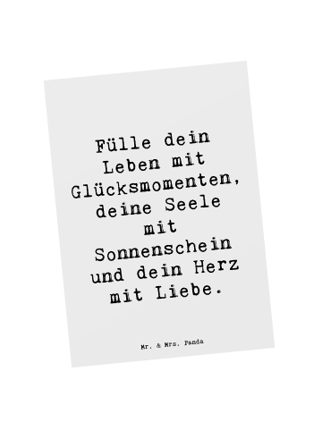 Mr. & Mrs. Panda Fotokarte Spruch Leichtigkeit im Leben mit Spruch in Weiß