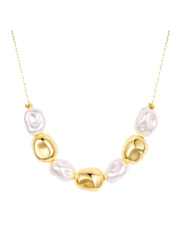 Lulu & Jane Kette aus Messing mit Glasperle in weiß