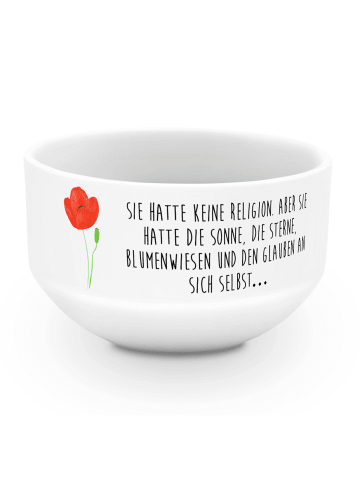Mr. & Mrs. Panda Schüssel Blume Mohnblume mit Spruch in Weiß