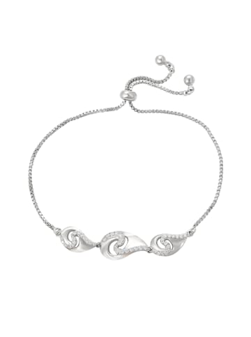 faina Women Box Chain Link Bracelet With Rhinestones in Silver