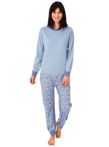 NORMANN Pflegeoverall langarm diagonalem Reißverschluss - 56119 in blau