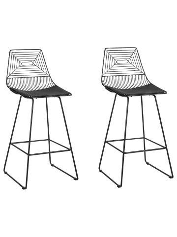 Beliani 2-tlg Barhocker BISBEE in Schwarz