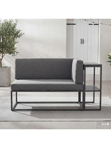 home24 home24 Balkonsofa aus pulverbeschichtetem Stahl & Webstoff in Grau - 137 x 75 x 70 cm in Grau