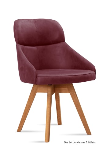 58 aufm Kessel ESSZIMMERSTUHL drehbar (2er-Set) Drala 52x82x63 Eiche geölt/Marsala