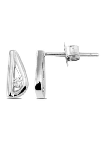 Adeliás Damen Ohrringe – Ohrstecker aus 925 Silber mit Zirkonia in silber