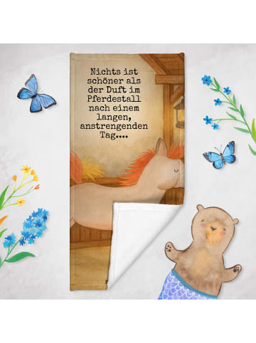 Mr. & Mrs. Panda Reisehandtuch Pferd Springen Design mit Spruch in Vintage