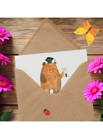 Mr. & Mrs. Panda doppelkarte Prüfungen bestehen mit Spruch in Weiß